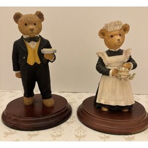 Dept 56 Upstairs Bears Pair Barker the Butler‎ & Flora Mardle Carol Lawson